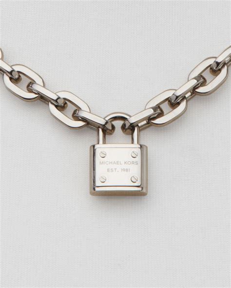 michael kors lock necklace|michael kors chain link necklace.